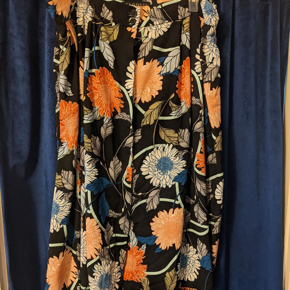 Eloquii size 18 a line button down skirt with pockets